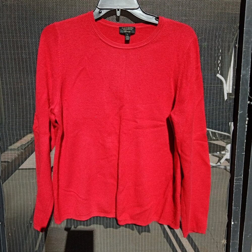 Charter Club Cashmere Sweater Long Sleeve Crew Neck Red L